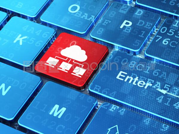 计算机键盘背景下的云技术概念云网络